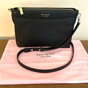 Kate Spade Black Pebbled Leather Cross Body Shoulder Bag